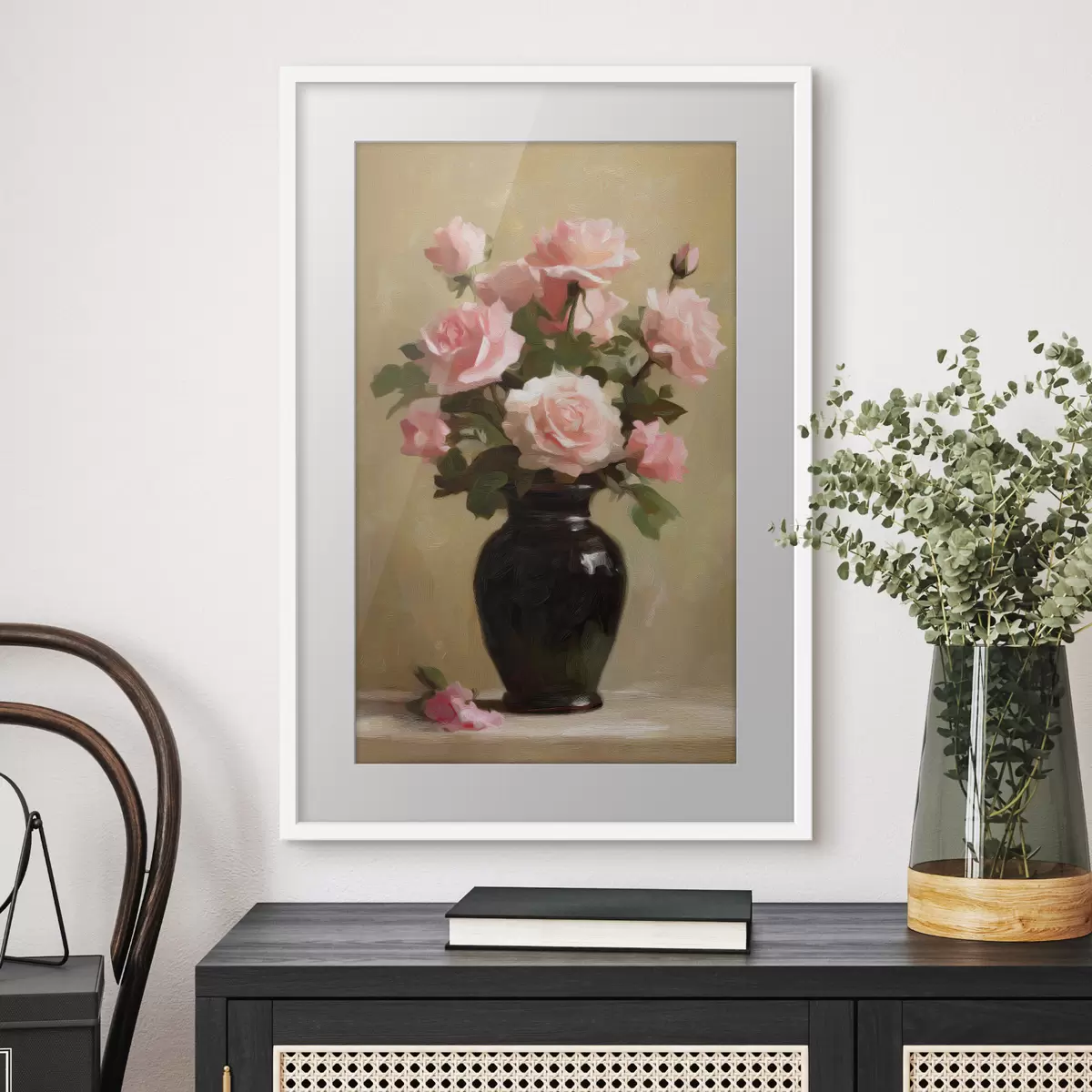 Poster Vaso con rose f48125