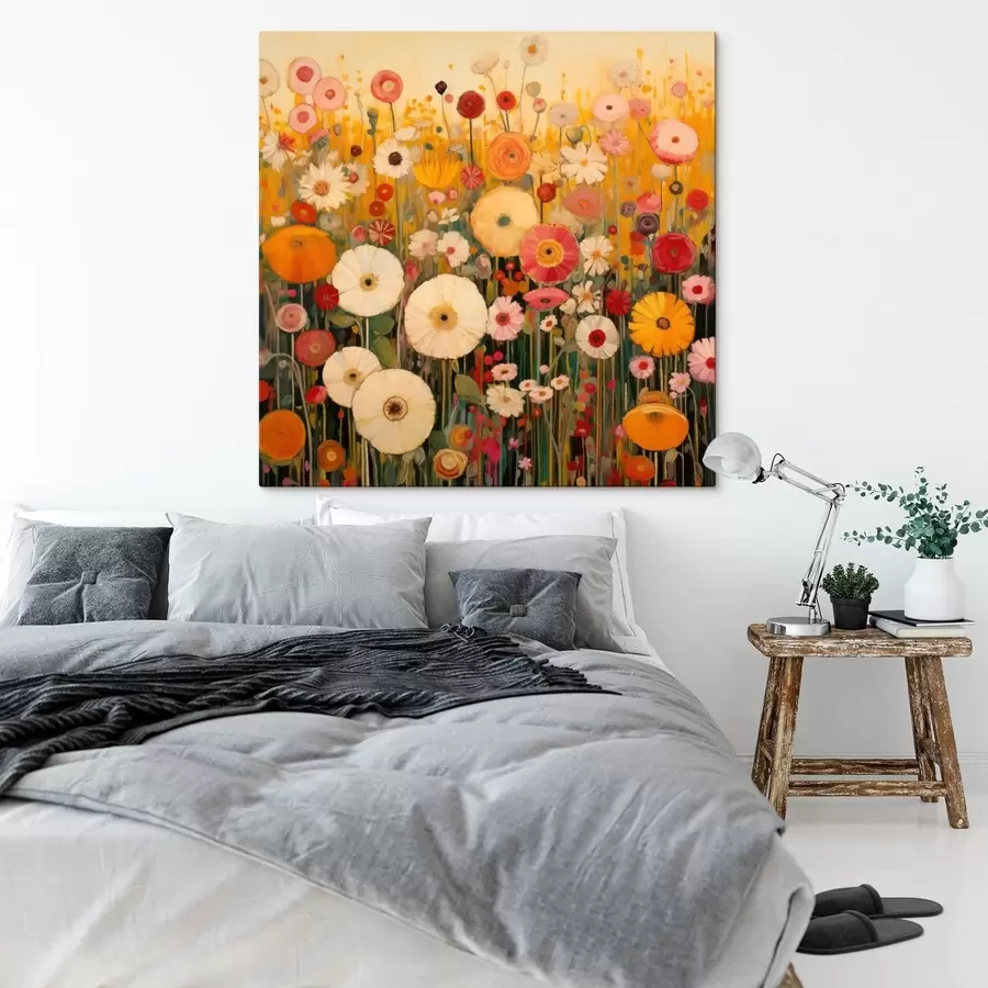 carta da parati vivace campo di fiori ornamentali nr. s48112