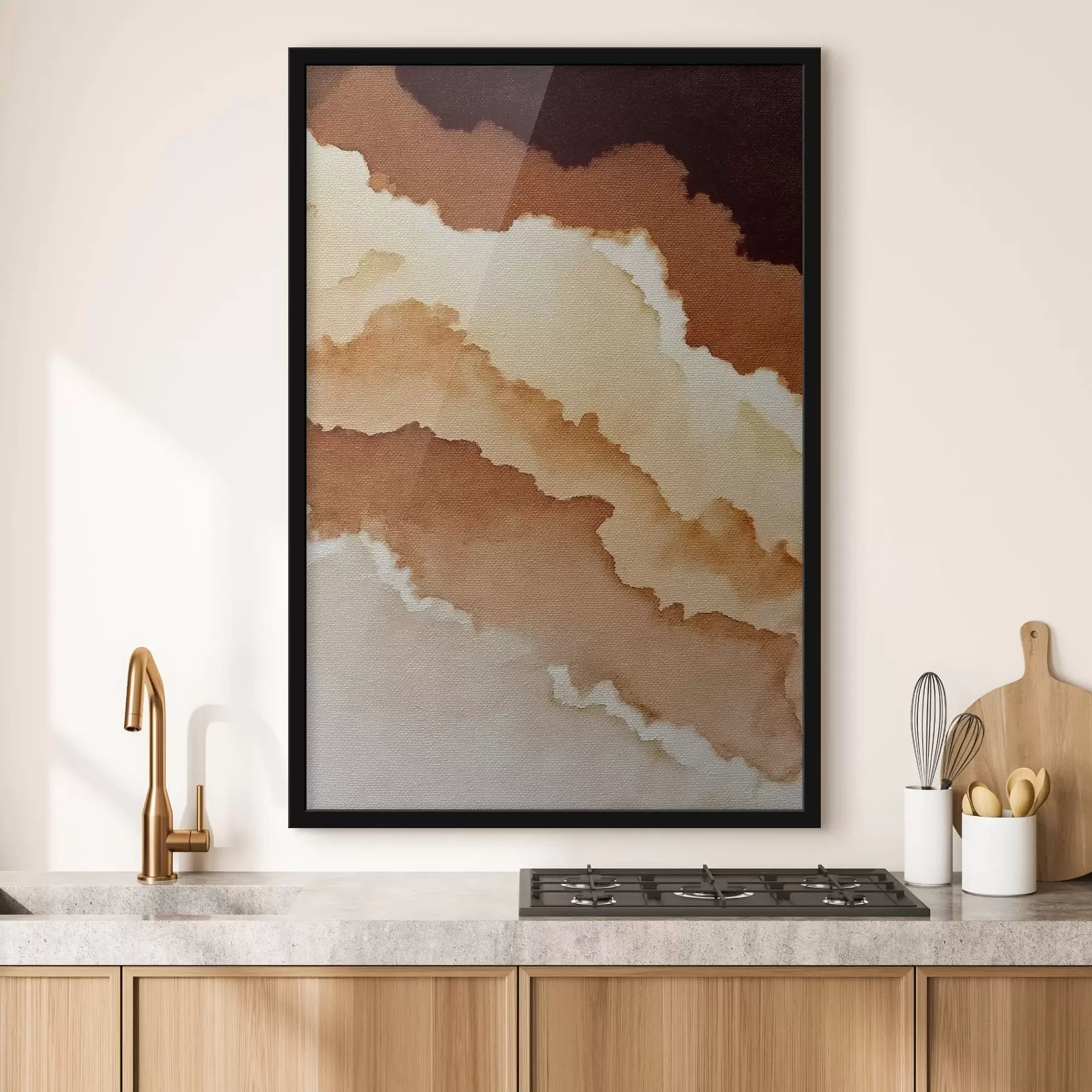 carta da parati composizione astratta a strati con acquerelli nr. f48071