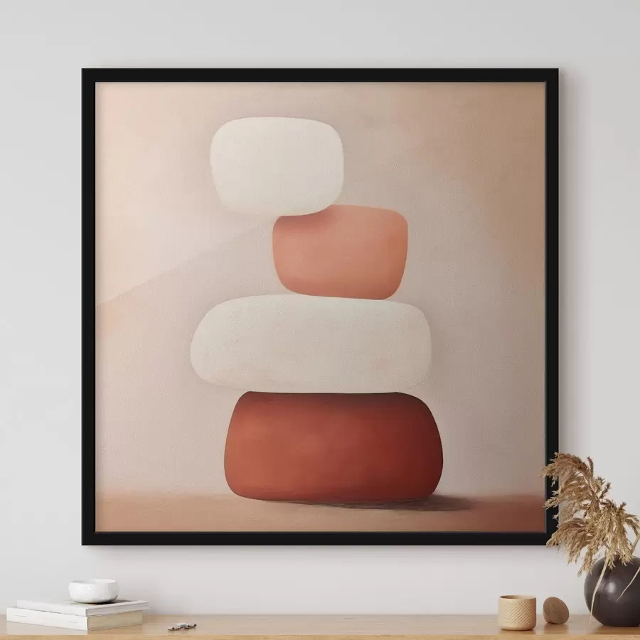 carta da parati composizione astratta minimale di forme sovrapposte nr. f48076