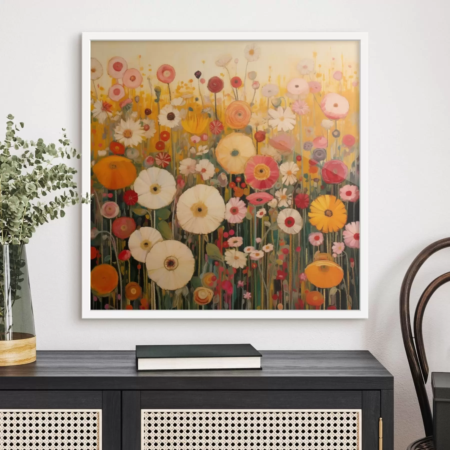 carta da parati vivace campo di fiori ornamentali nr. f48112