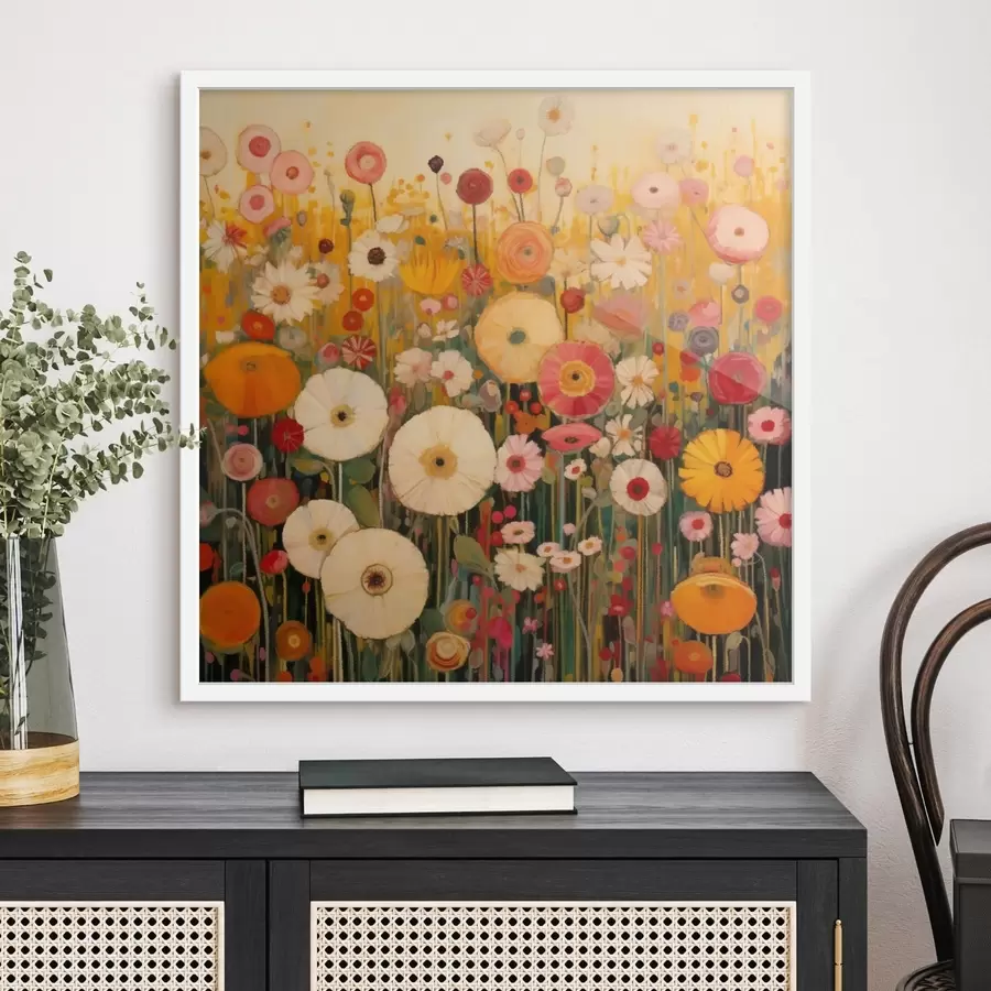 carta da parati vivace campo di fiori ornamentali nr. f48112