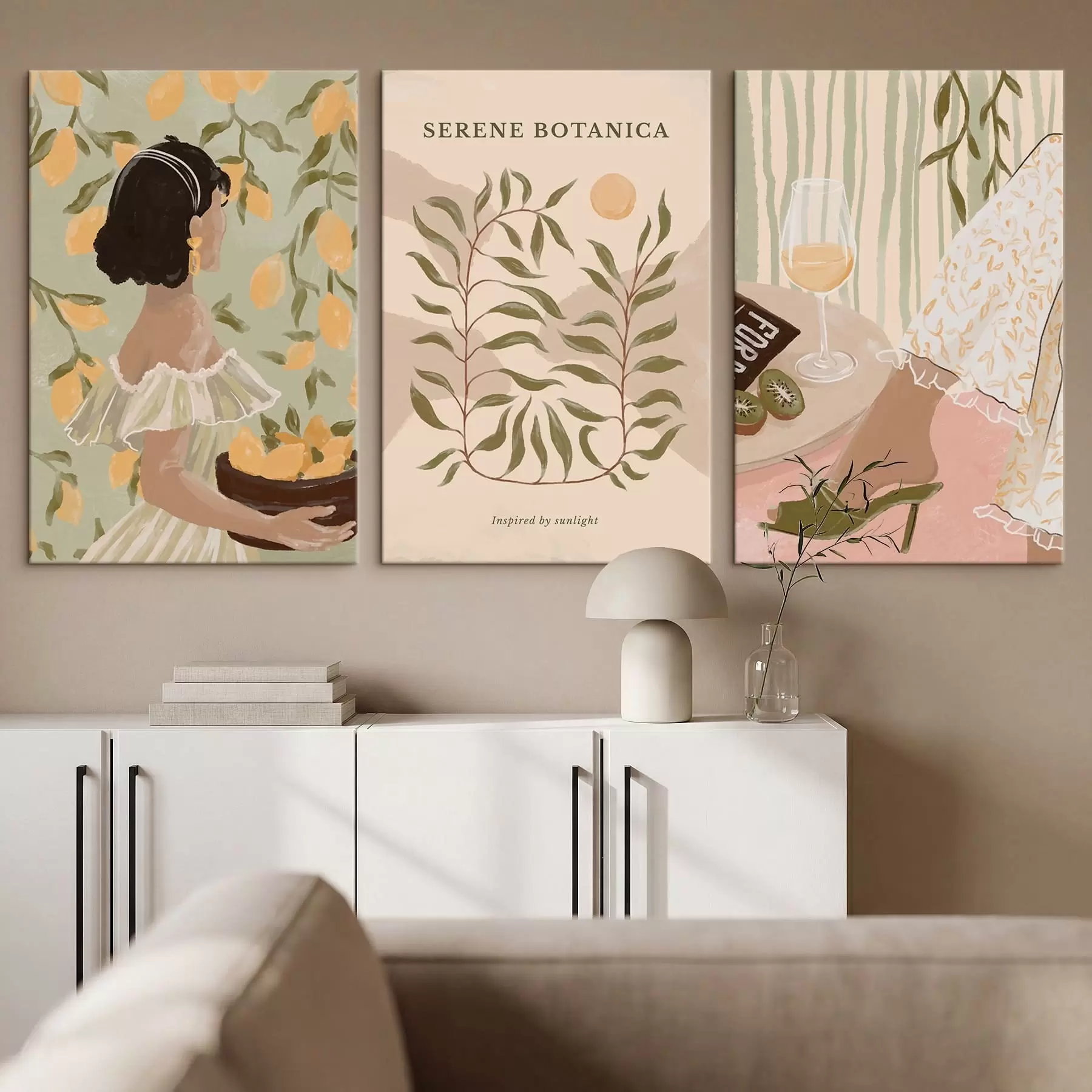 carta da parati Donna con limoni, poster e tavolo nr. m30098