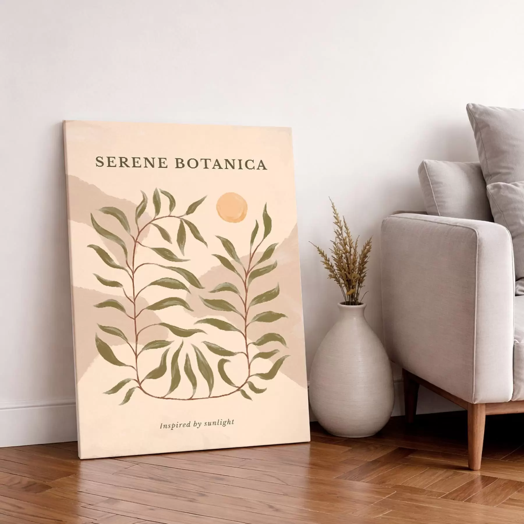 carta da parati Poster botanico con testo Serene Botanica nr. s48022