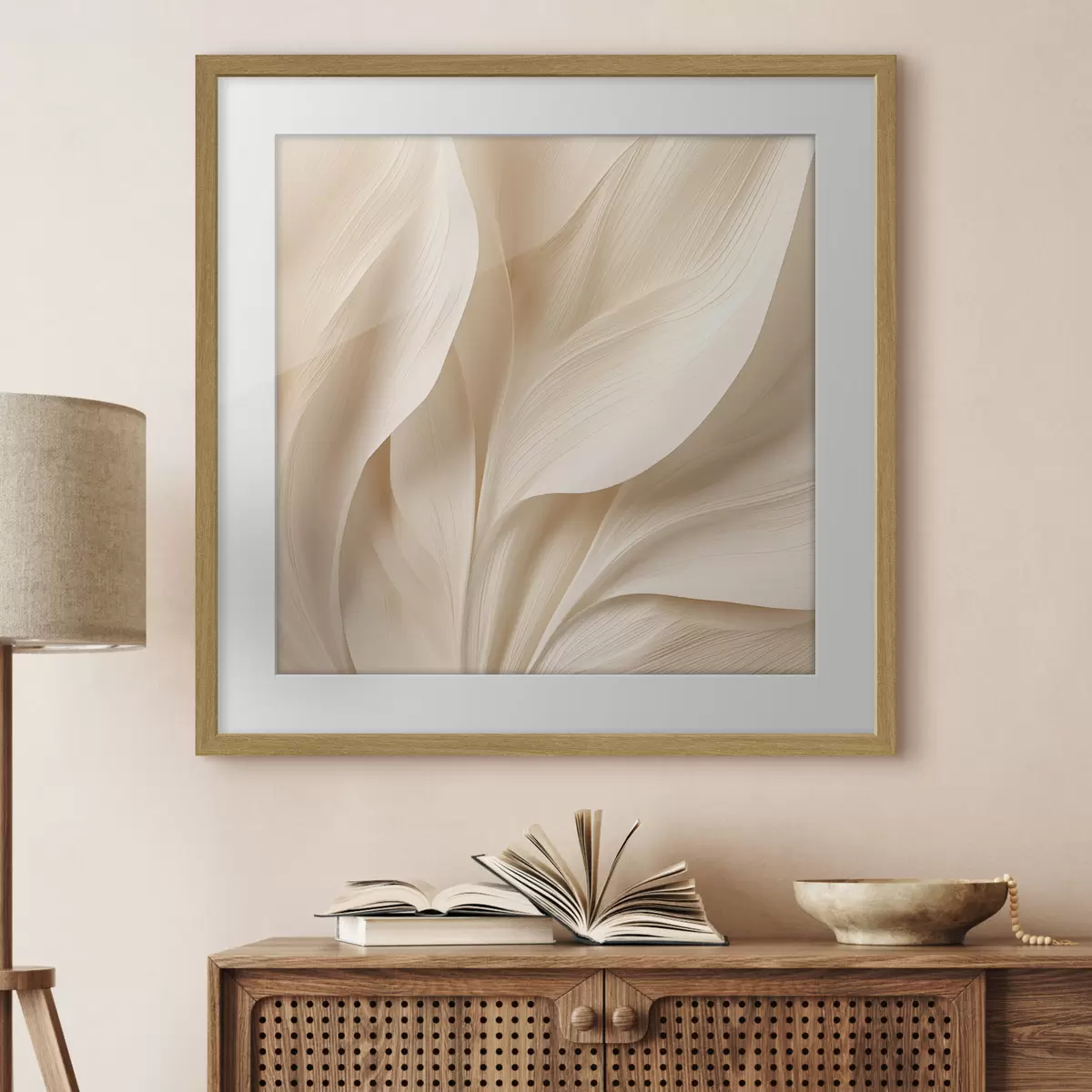 Poster Linee fluide astratte color beige f48095