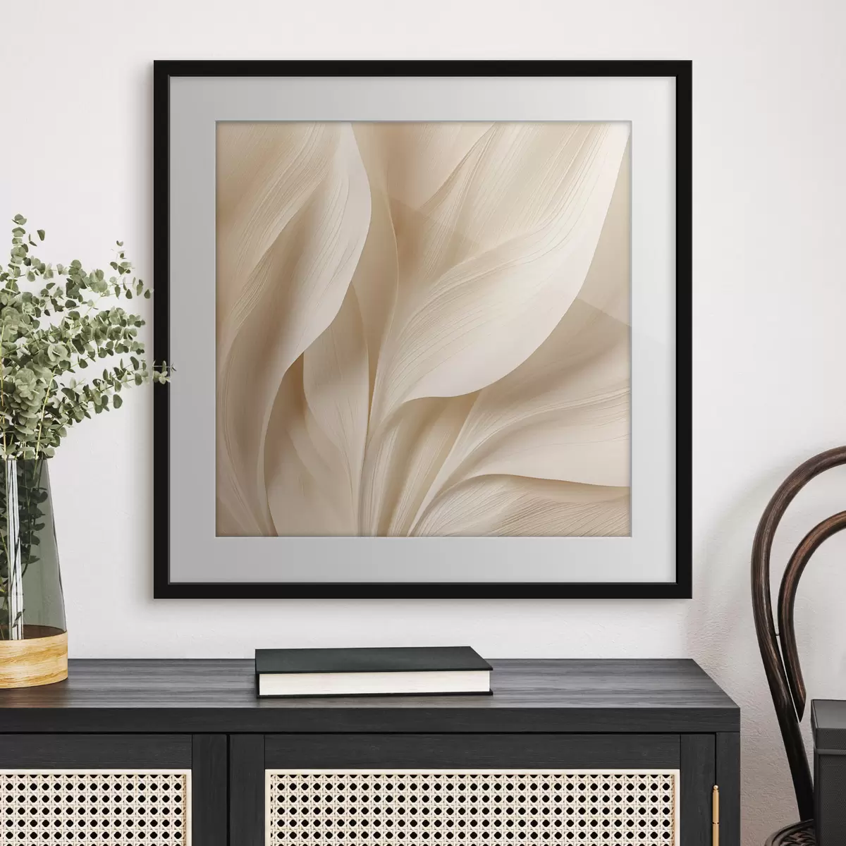 Poster Linee fluide astratte color beige f48095