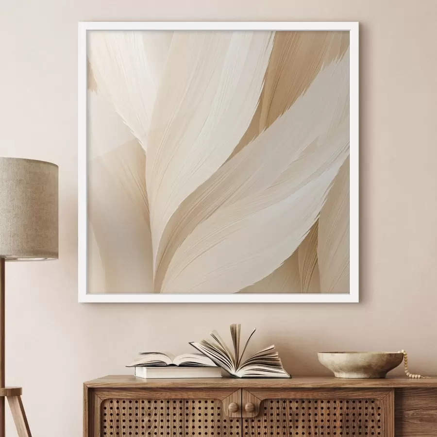 carta da parati Forme leggere simili a piume nei toni del beige nr. f48096