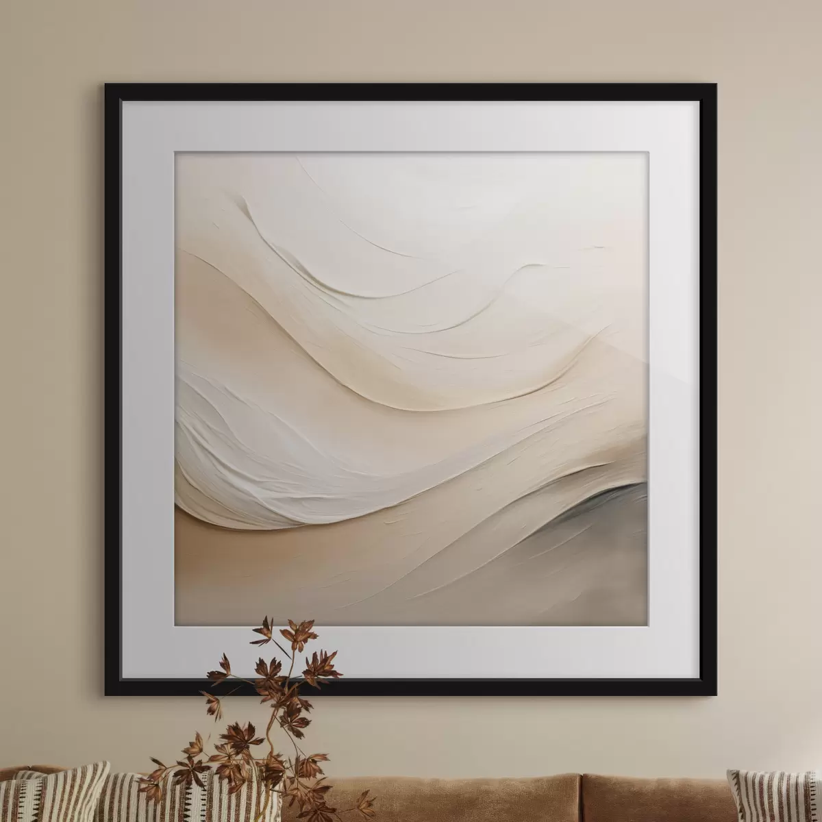 Poster Onde beige stratificate con texture morbida f48099