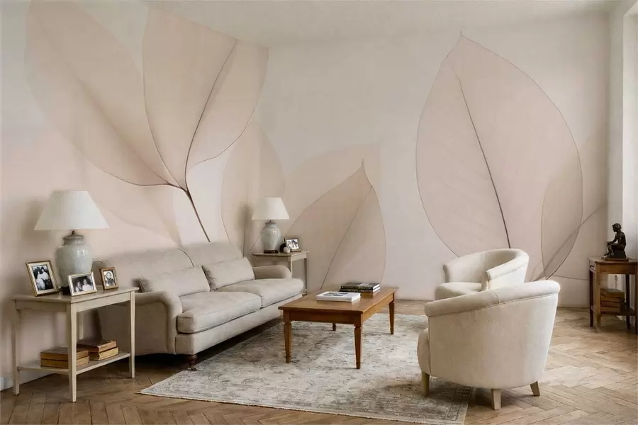 carta da parati Fiore bianco con linea sottile nr. w05268