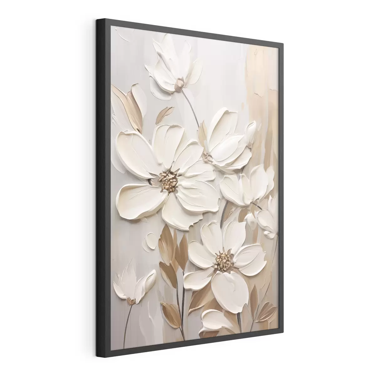 Poster Fiori bianchi in rilievo f47873
