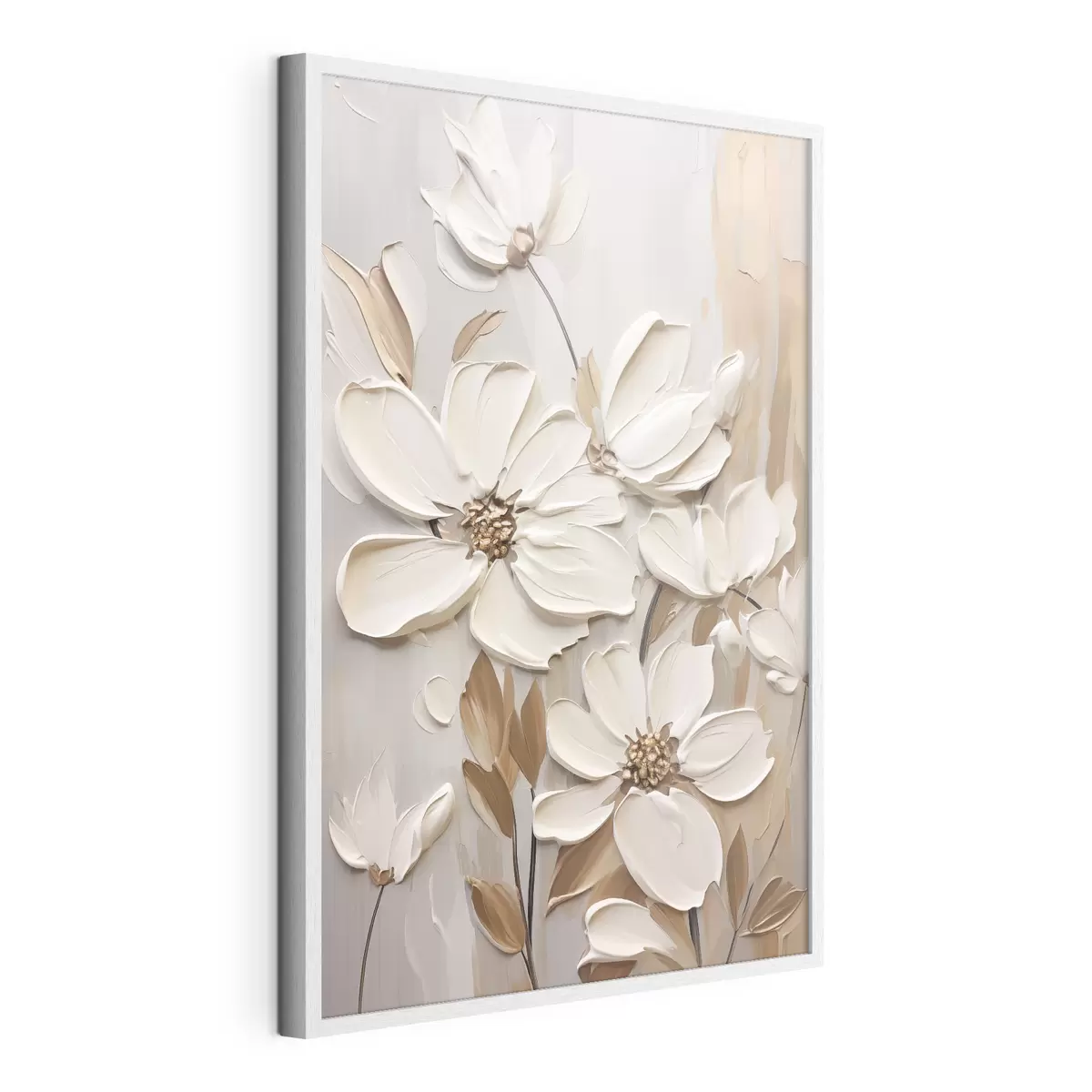 Poster Fiori bianchi in rilievo f47873