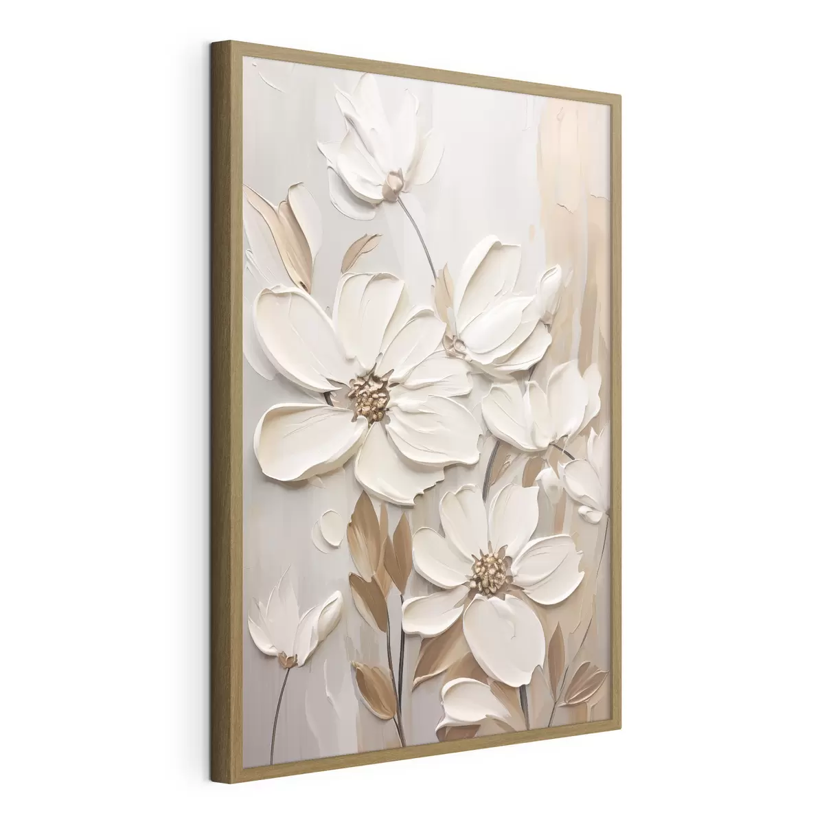 Poster Fiori bianchi in rilievo f47873