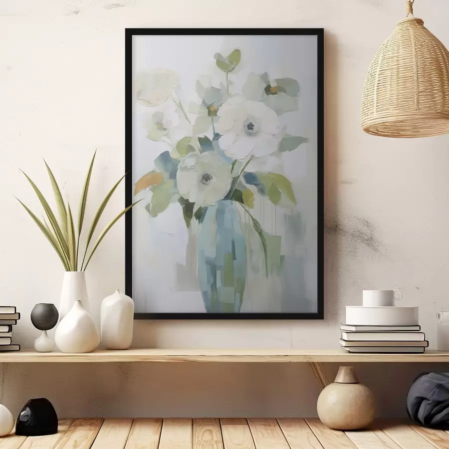 carta da parati Fiori con fogliame in un vaso, dipinto imitazione nr. f48168