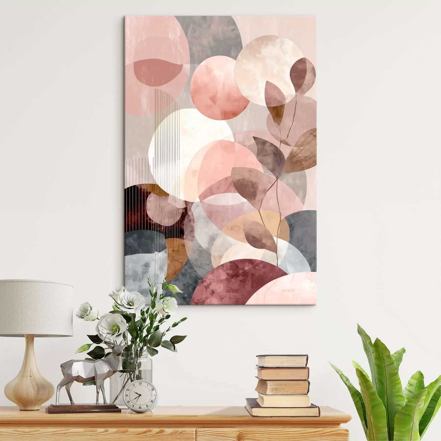 carta da parati Forme geometriche ed elementi botanici in uno stile moderno e minimalista nr. s47975