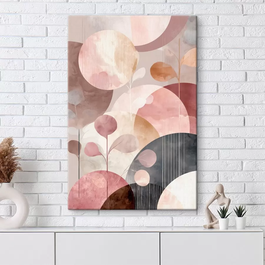 carta da parati Composizione di cerchi traslucidi e rami stilizzati nr. s47978