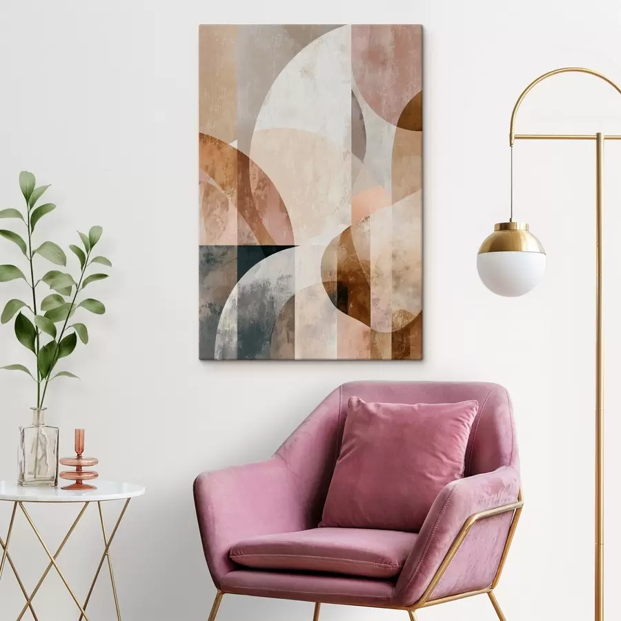 carta da parati Composizione moderna con forme circolari e tratti verticali nr. s47980