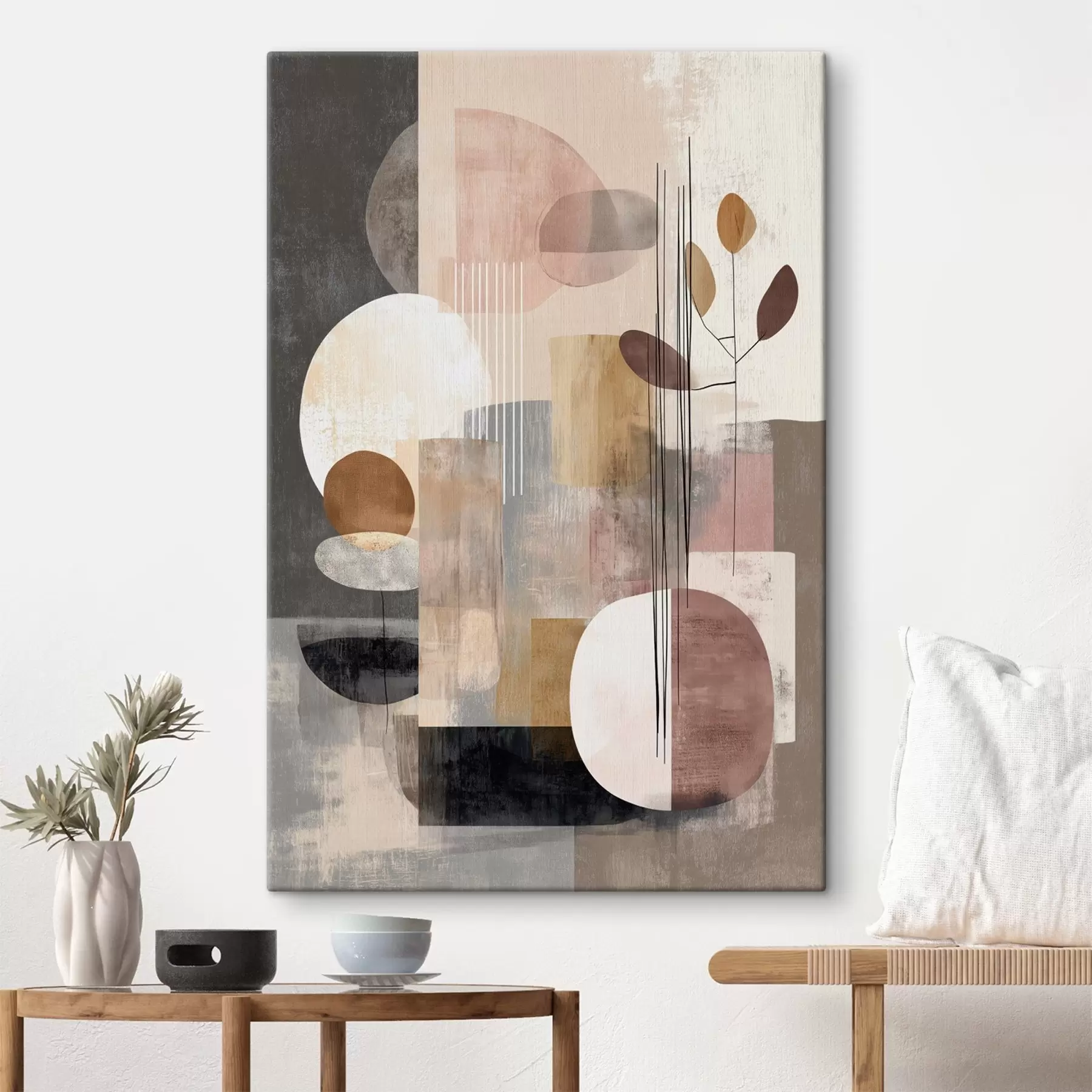 carta da parati Collage con elementi botanici in stile pittura digitale nr. s47981