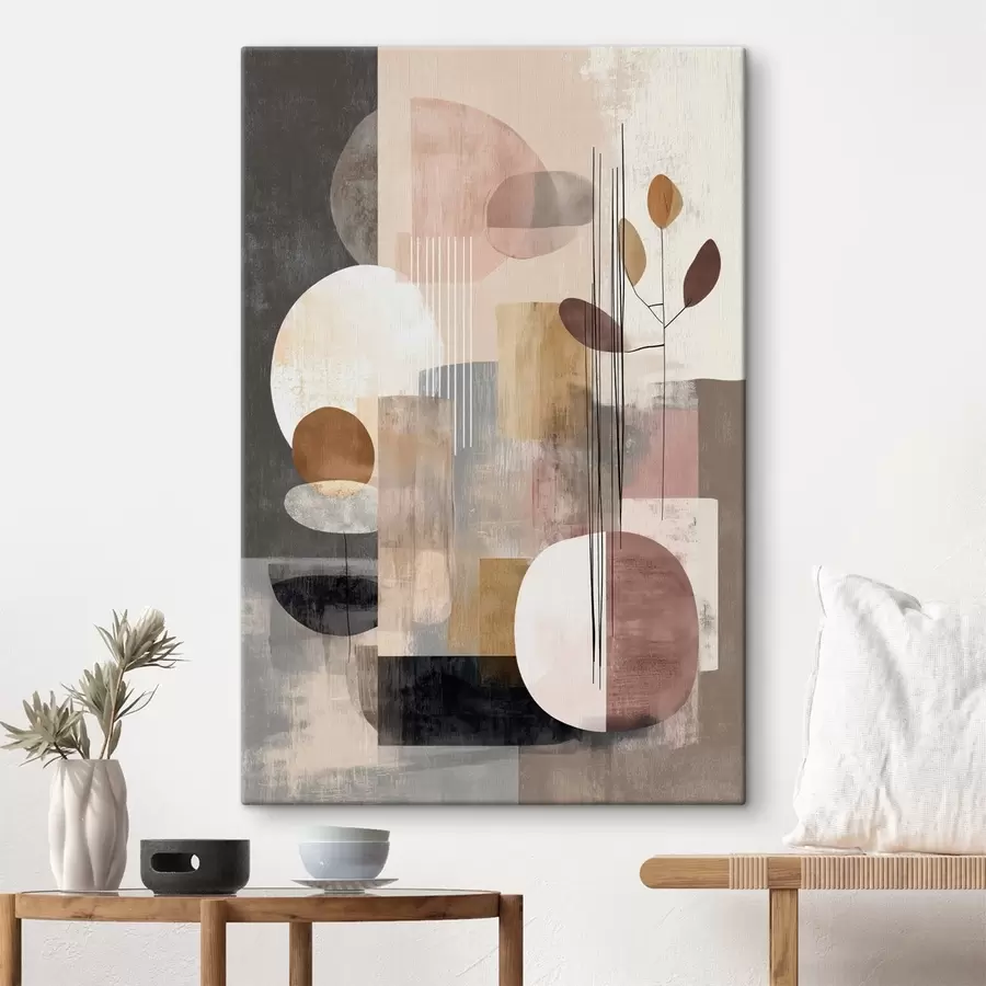 carta da parati Collage con elementi botanici in stile pittura digitale nr. s47981