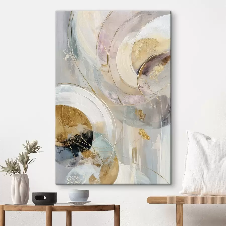 carta da parati Composizione con elementi circolari stratificati e pennellate nr. s47983