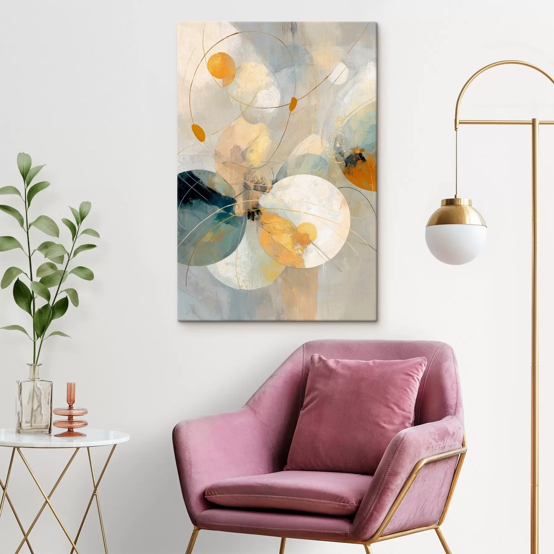 carta da parati Composizione di sfere traslucide e macchie strutturate nr. s47985