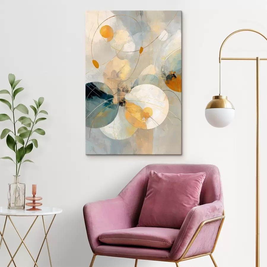 carta da parati Composizione di sfere traslucide e macchie strutturate nr. s47985