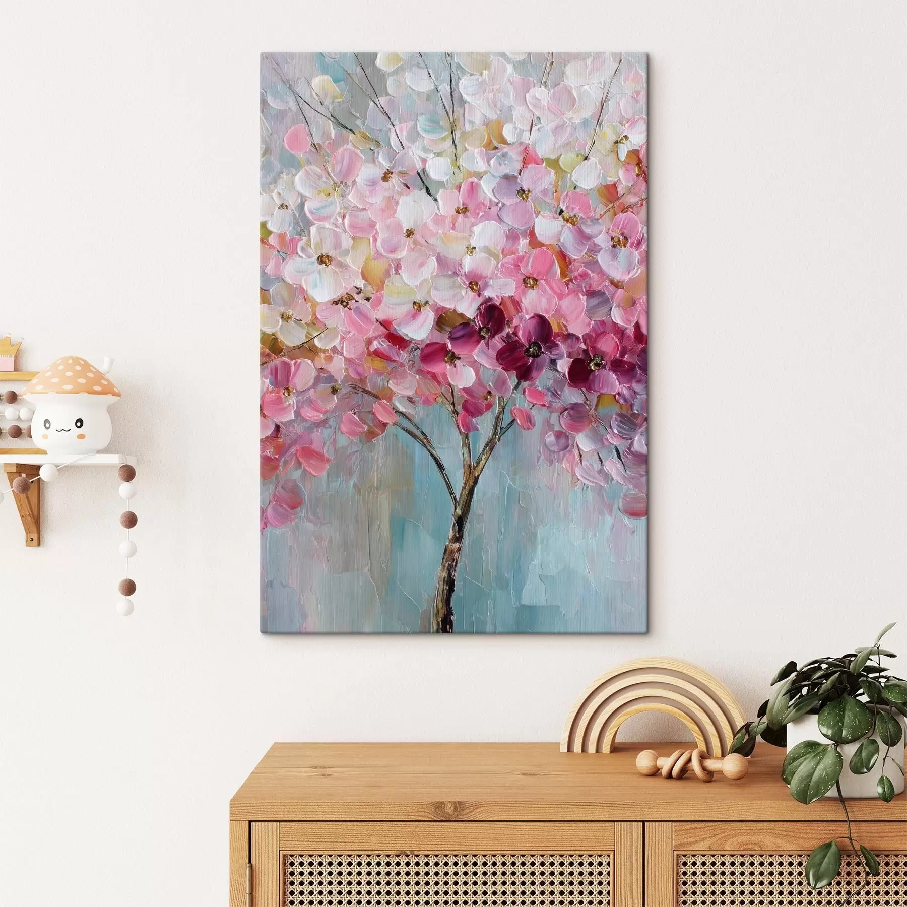 carta da parati Delicati fiori rosa contro un cielo limpido nr. s47988