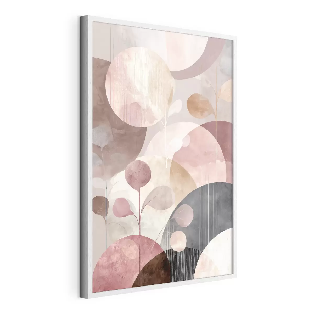 Poster Composizione di cerchi traslucidi e rami stilizzati f47978