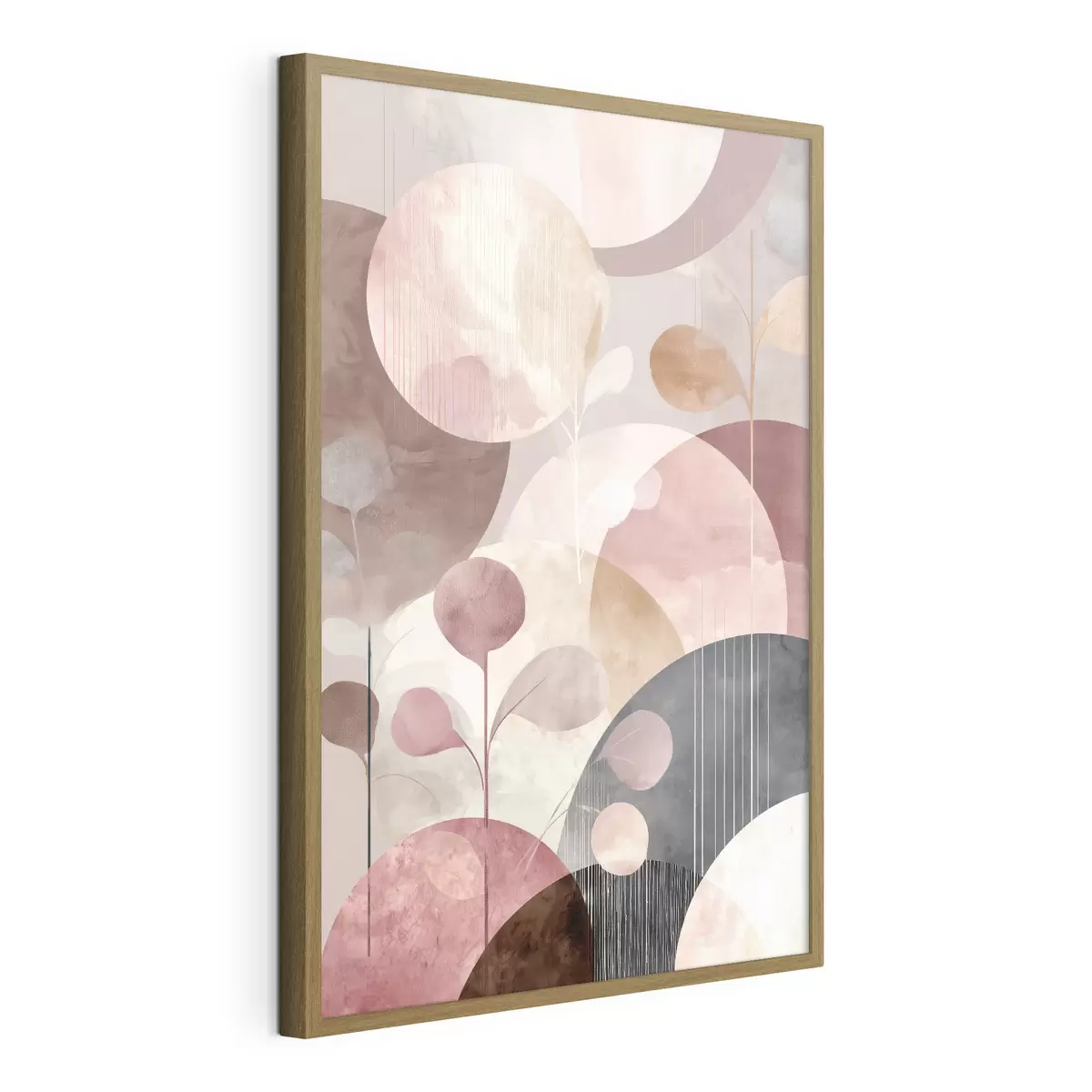 Poster Composizione di cerchi traslucidi e rami stilizzati f47978