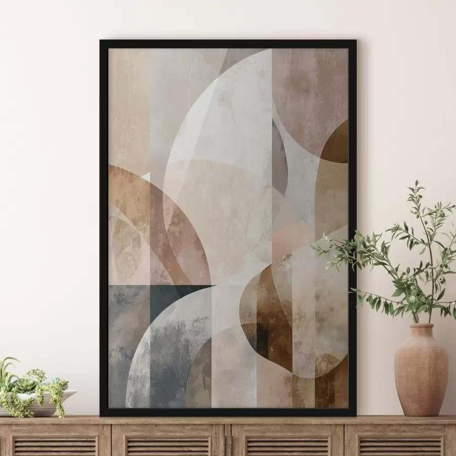 carta da parati Composizione moderna con forme circolari e tratti verticali nr. f47980