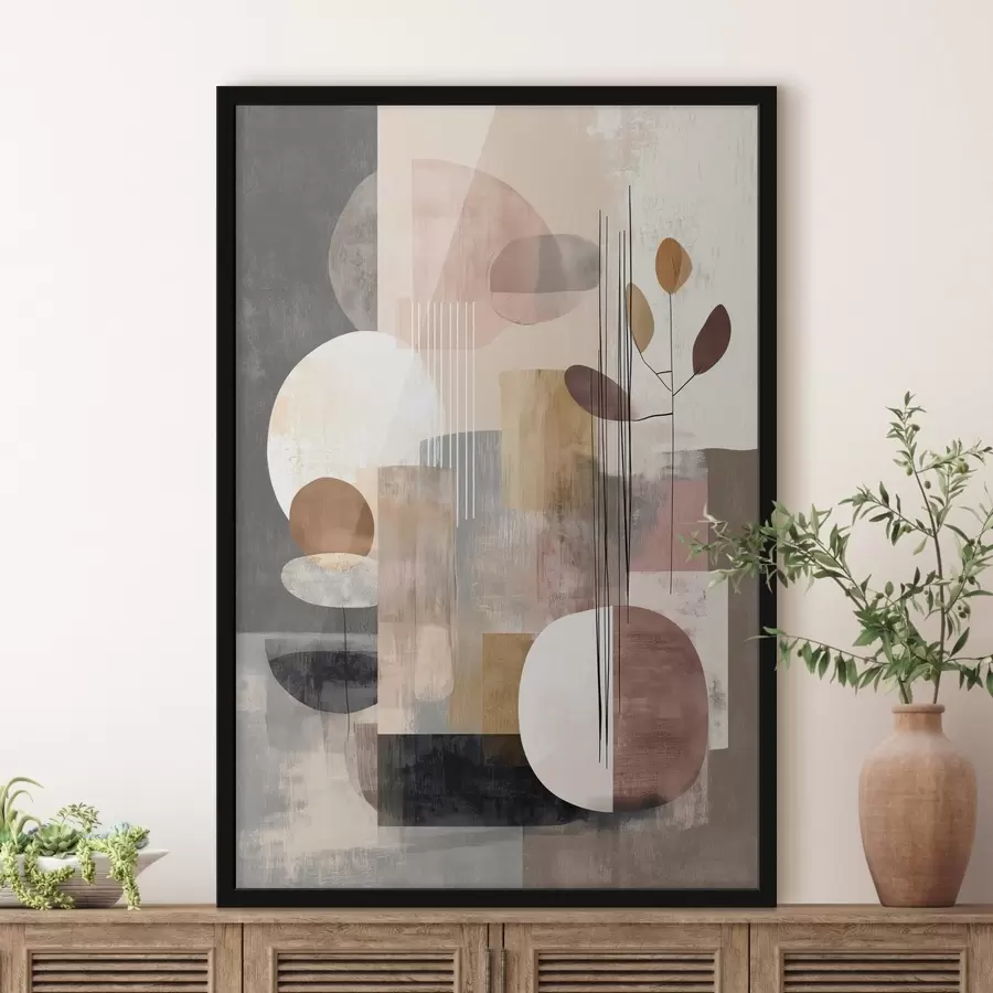 carta da parati Collage con elementi botanici in stile pittura digitale nr. f47981