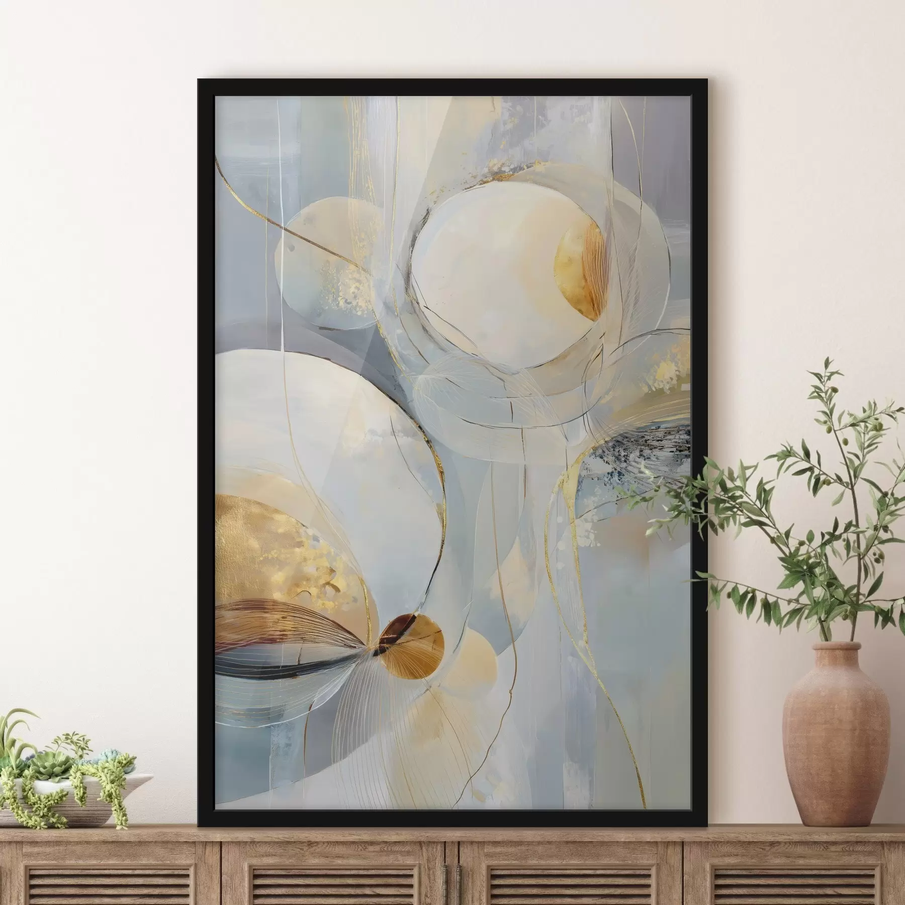 carta da parati Opera d'arte stratificata in una palette di colori freddi nr. f47982