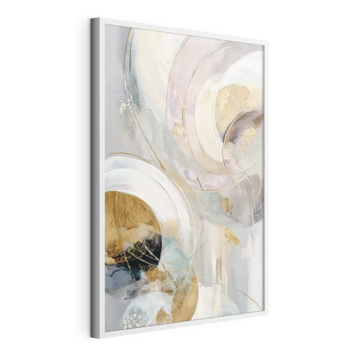 Poster Composizione con elementi circolari stratificati e pennellate f47983
