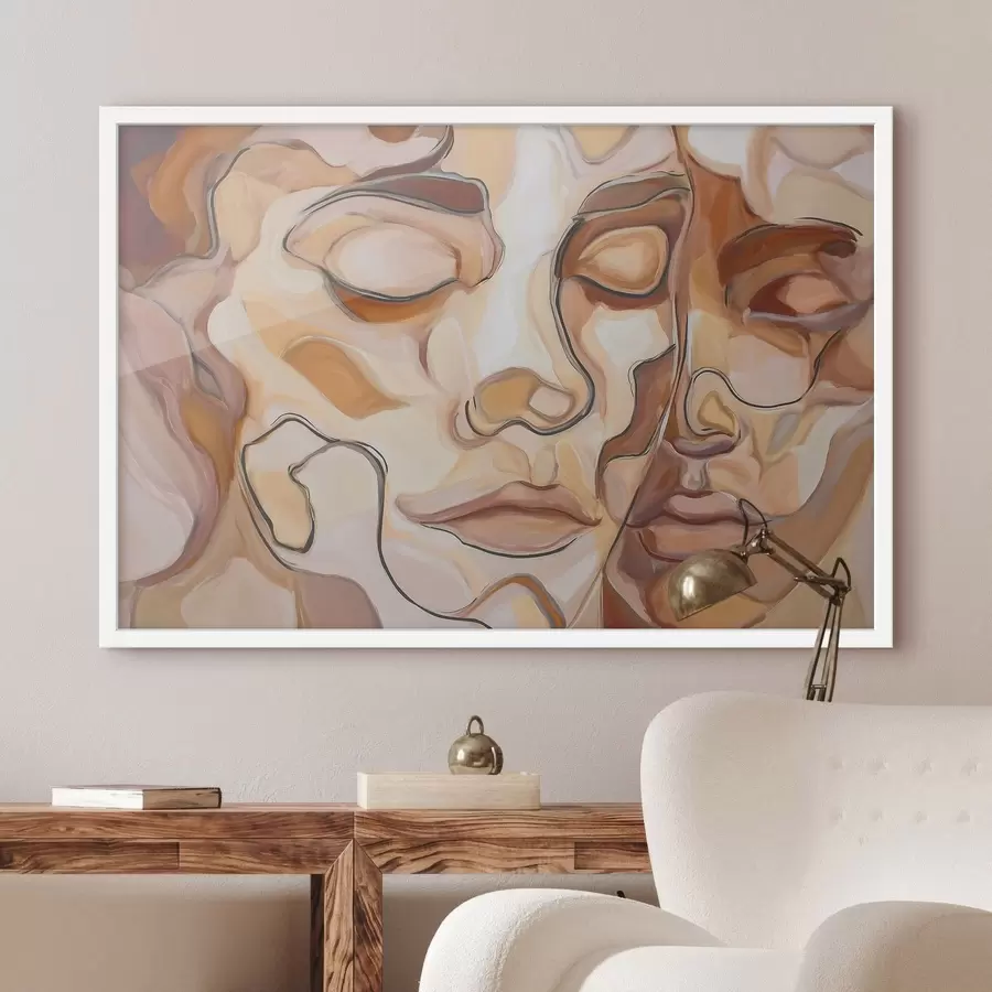 carta da parati Ritratto astratto di una donna e un uomo nr. f48174