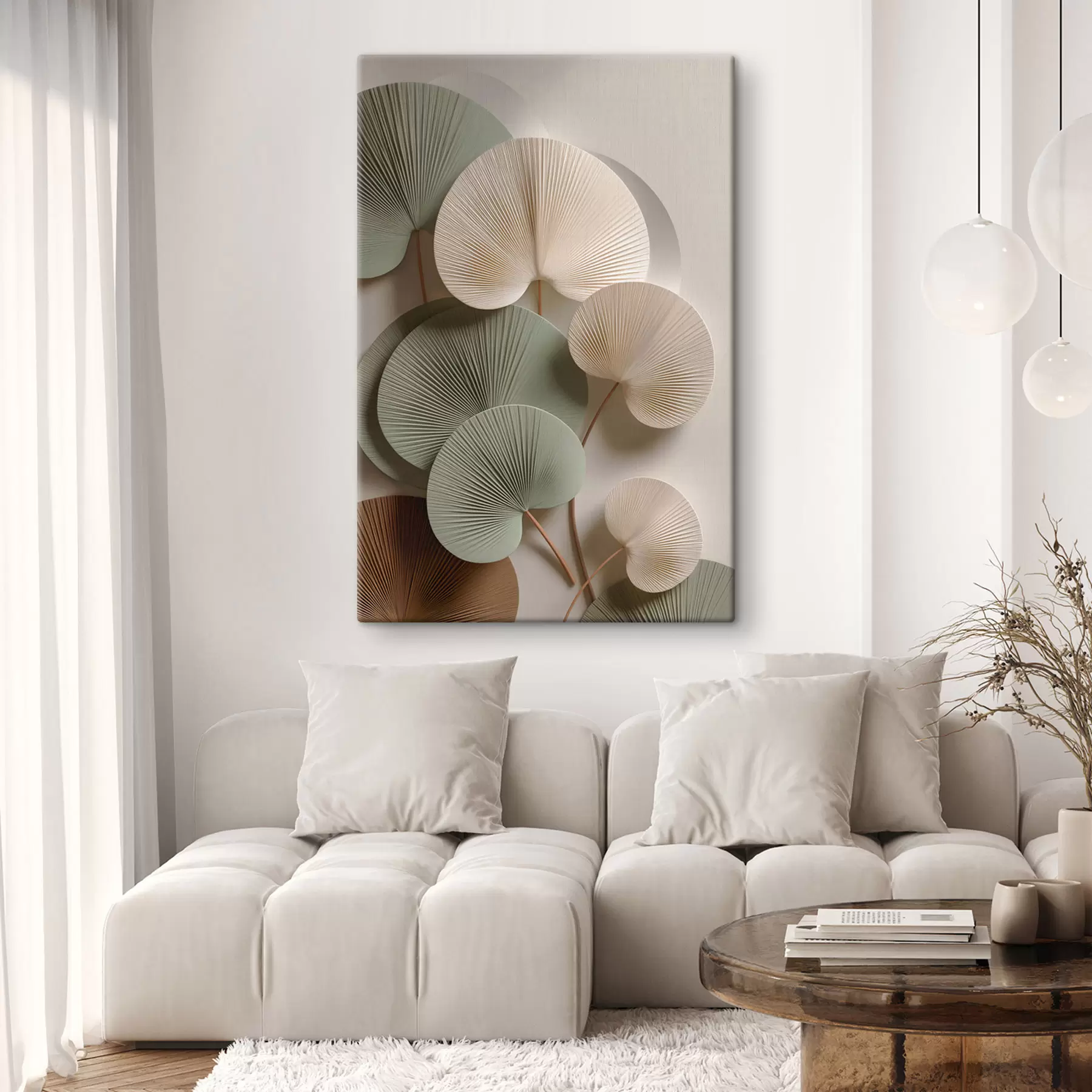 carta da parati Composizione astratta con foglie nr. s48225