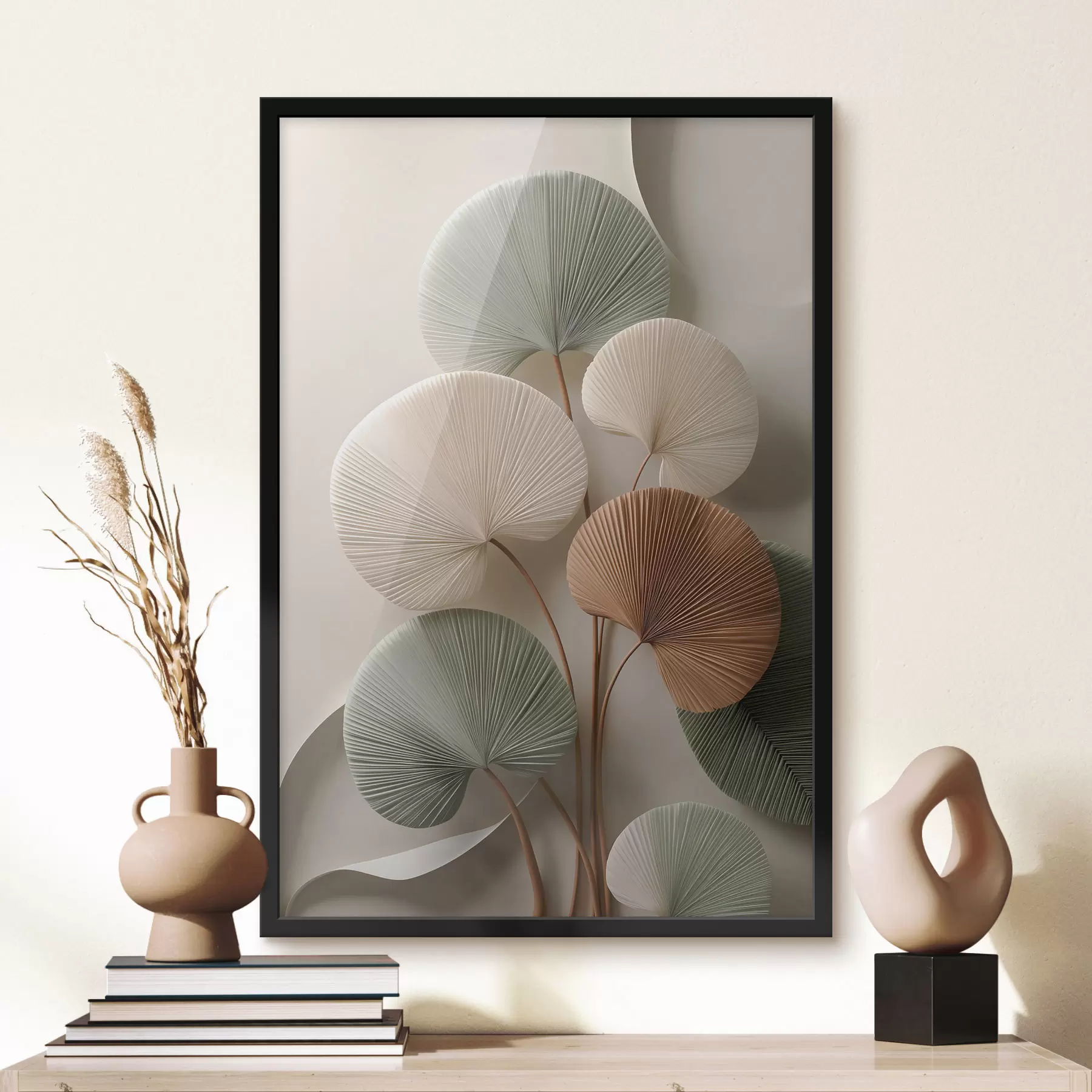 carta da parati Composizione astratta con foglie nr. f48224