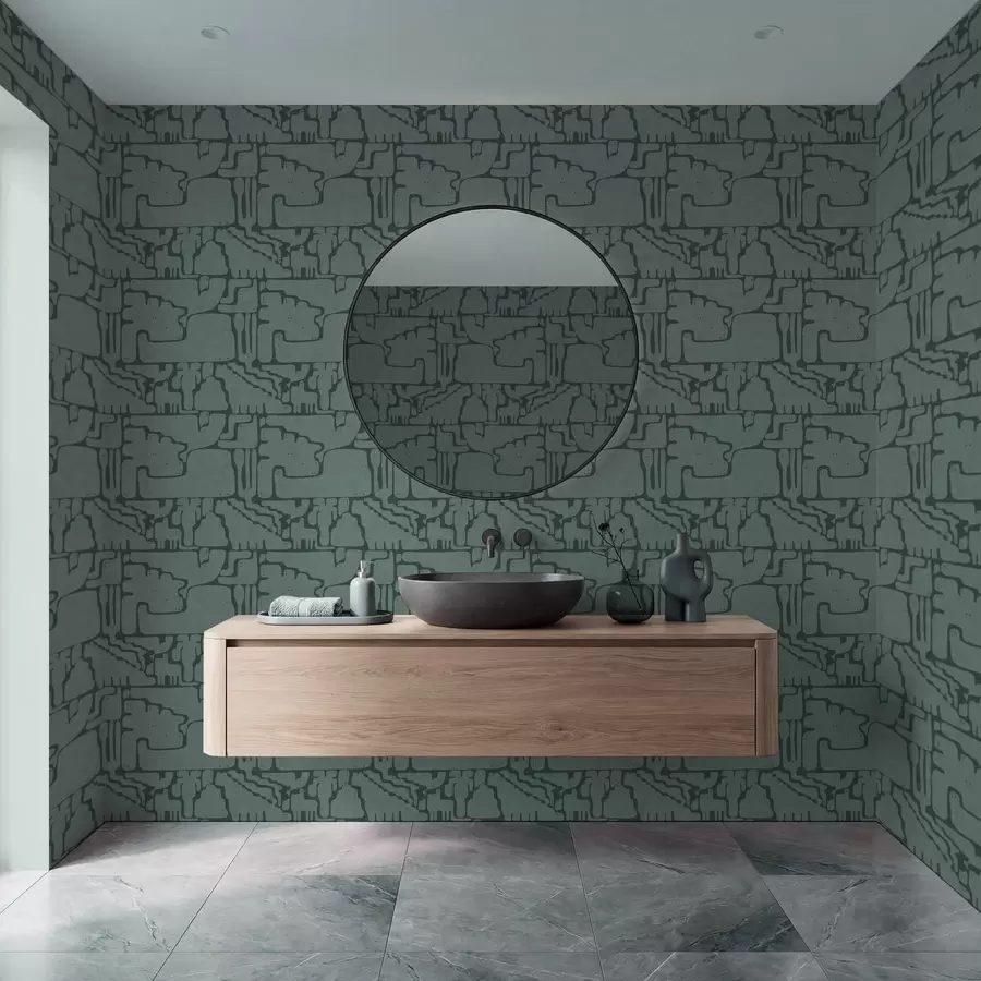 carta da parati Motivo astratto nei toni del verde acqua nr. a01122v3