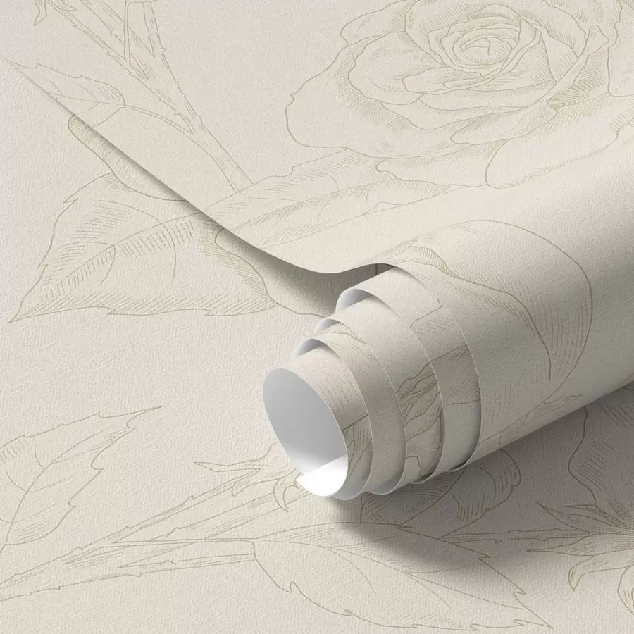 carta da parati Motivo a rose chiare su sfondo beige nr. a01124