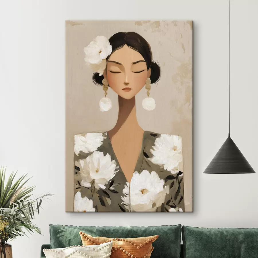 carta da parati Ragazza con fiori tra i capelli nr. s48233