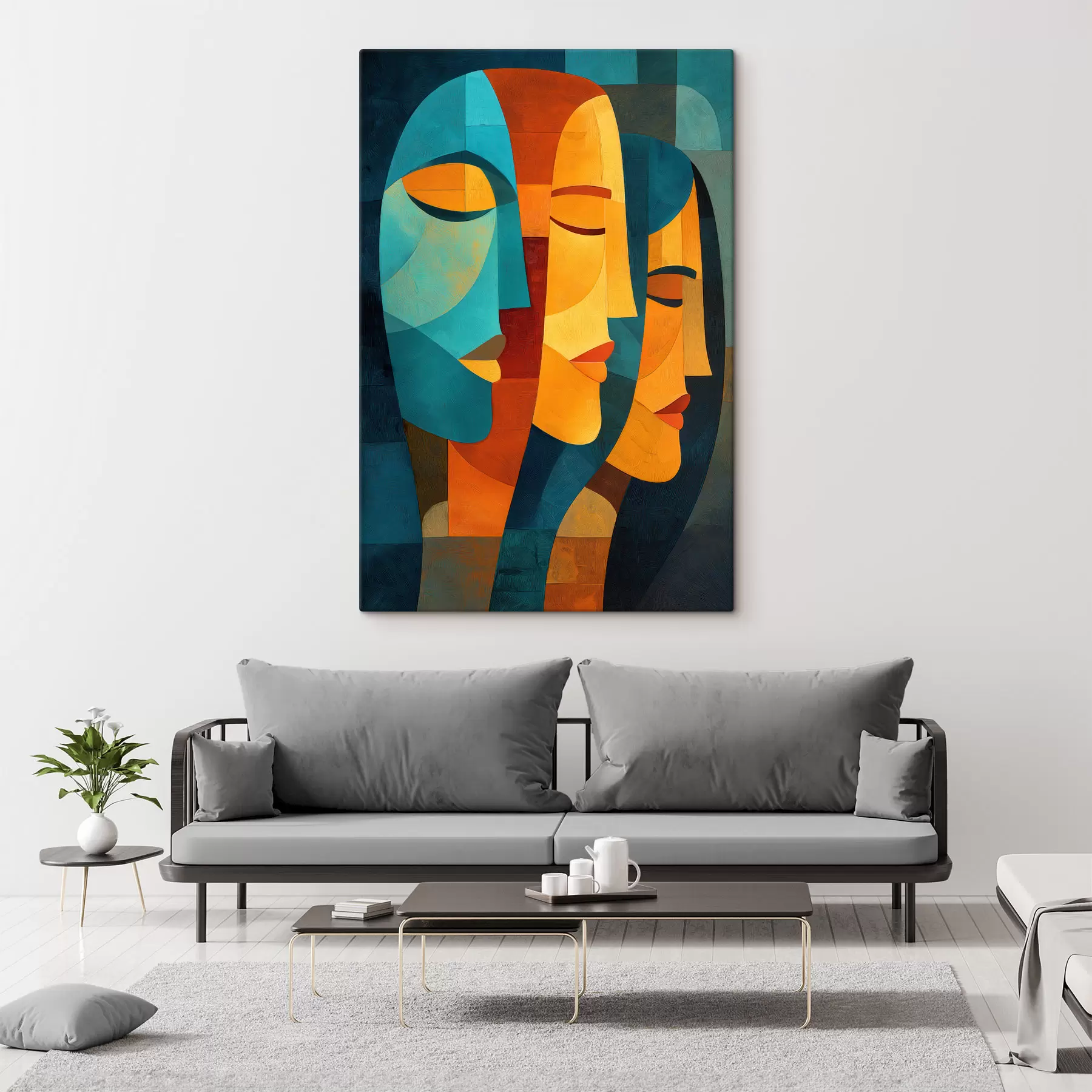 Quadro Profili femminili geometrici nr. s48256