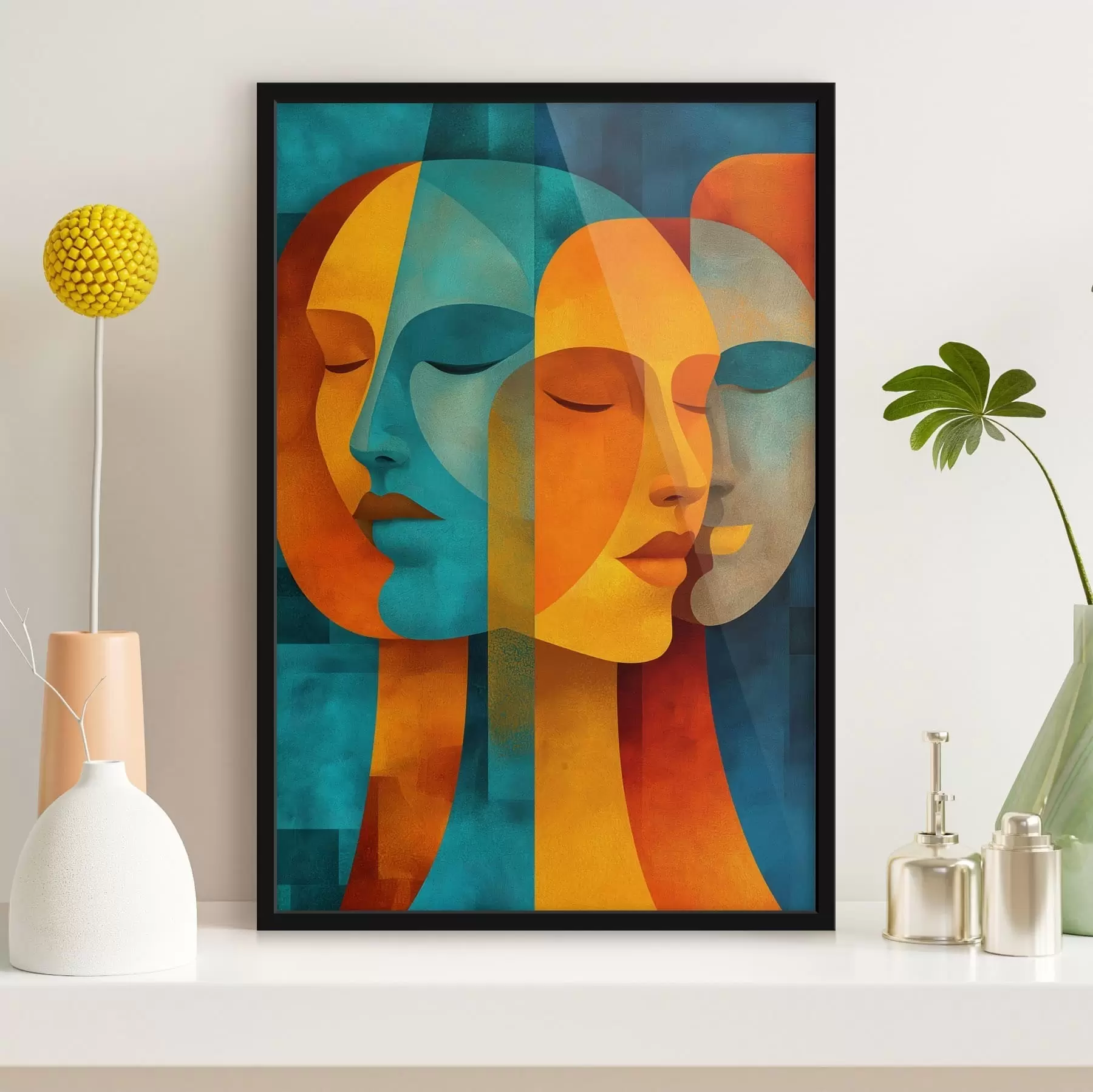 carta da parati Profili femminili geometrici nr. f48257