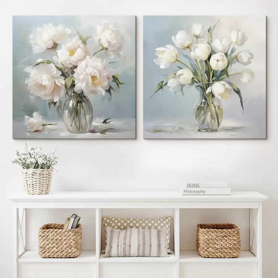 carta da parati Un bouquet di fiori in un vaso, dipinto imitazione nr. m30167