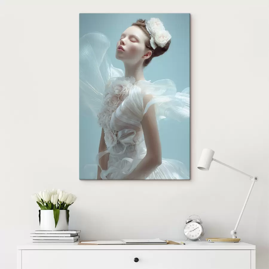 carta da parati una ragazza delicata in un vestito bianco nr. s48287