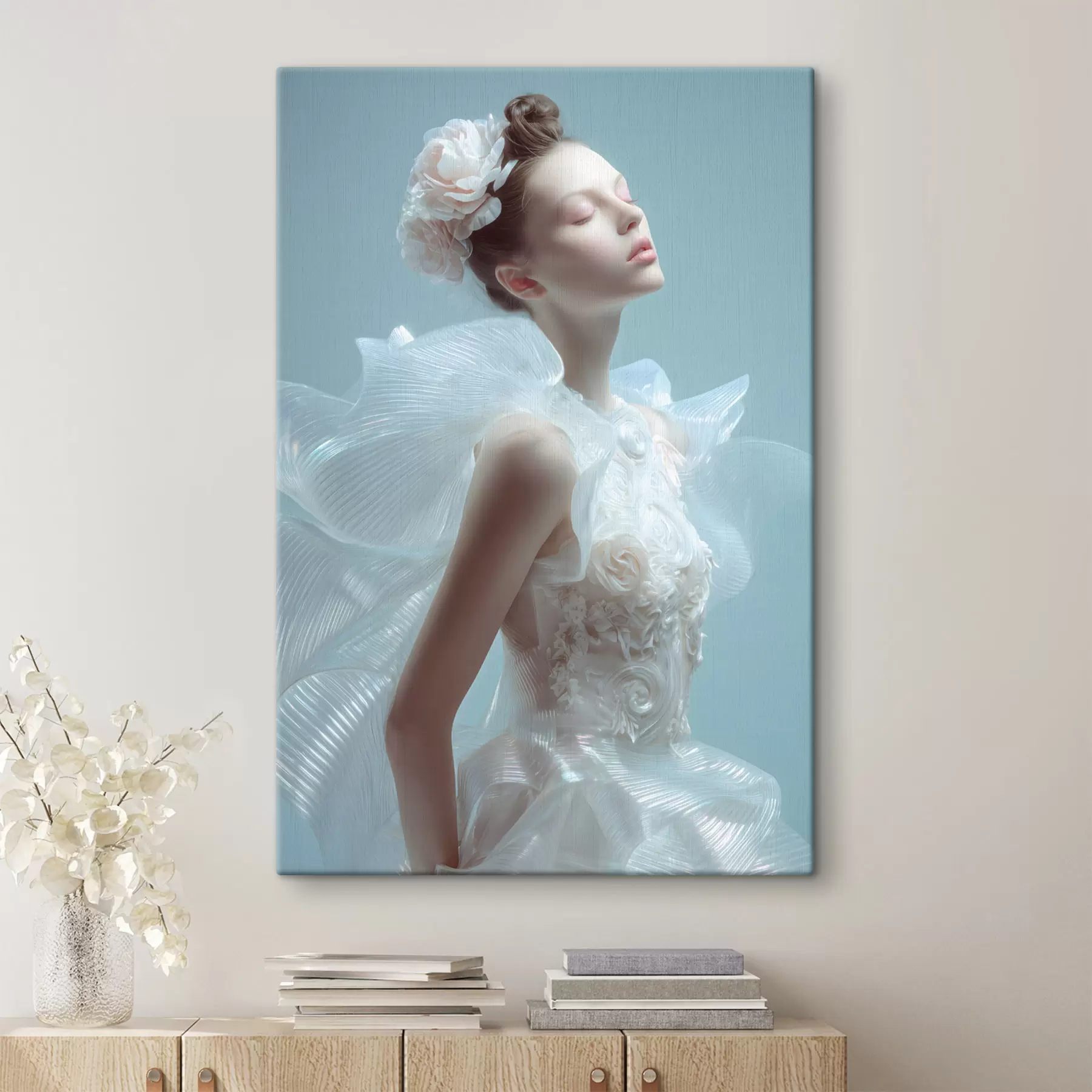 carta da parati una ragazza delicata in un vestito bianco nr. s48288