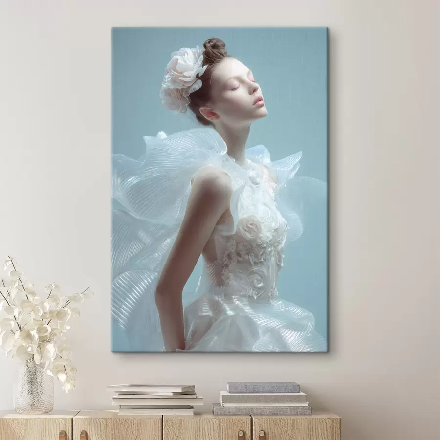 carta da parati una ragazza delicata in un vestito bianco nr. s48288