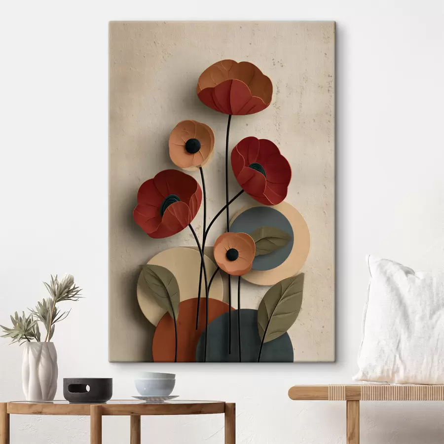 carta da parati fiori in stile semplificato con effetto volume nr. s48294