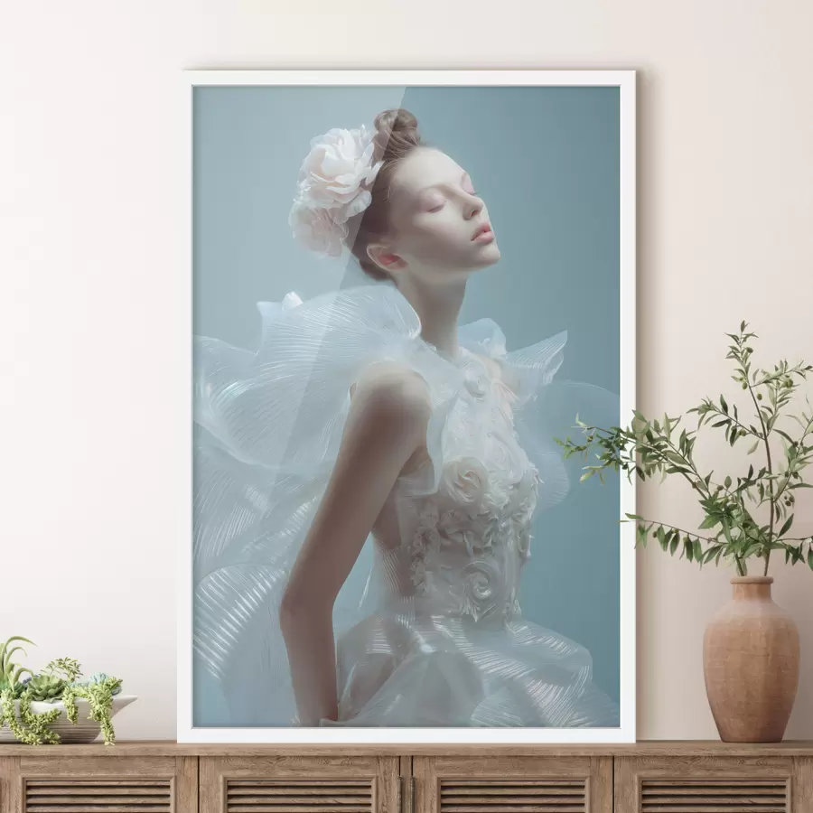 carta da parati una ragazza delicata in un vestito bianco nr. f48288