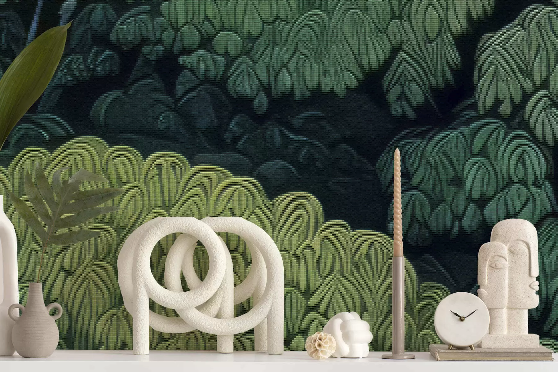 Carta da parati nature Mosaico di chiome verdi degli alberi 