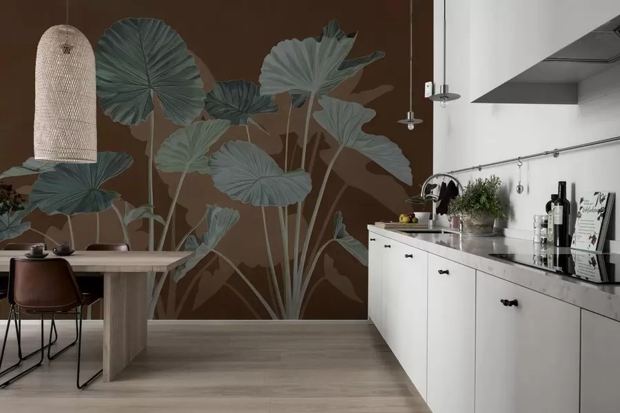 carta da parati Giardino dei fiori di loto dipinti nr. w05364v1