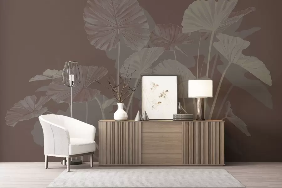 carta da parati Giardino dei fiori di loto dipinti nr. w05364v2