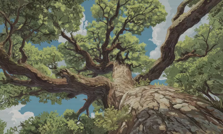 Carta da parati nature Maestoso albero mosaico 